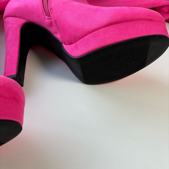Torrid Over the Knee Platform Boots - Hot Pink - Size 12 Wide Width - Picture 10 of 12